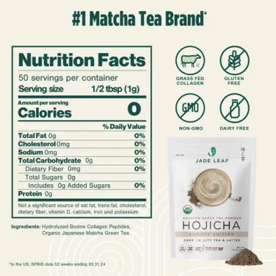 Jade Leaf Matcha Organic Hojicha Roasted Green Tea Powder - 1.76oz image {2}
