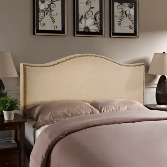 Curl Nailhead Upholstered Headboard image {2}
