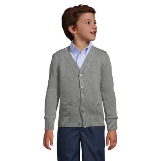 Lands' End School Uniform Boys Cotton Modal Button Front Cardigan Sweater image {2}