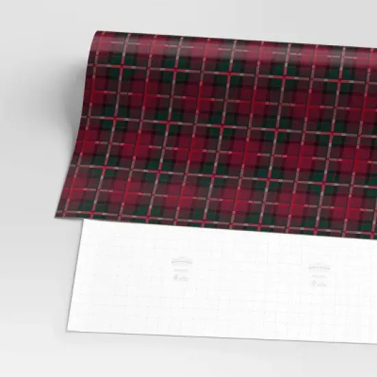30&rdquo; 90 sq ft Christmas Roll Wrap Tartan Plaid - Wondershop&trade; image {2}