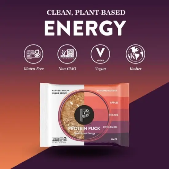 Protein Puck Harvest Moon Nutrition Bars - Apple Cinnamon - 2.25oz image {4}