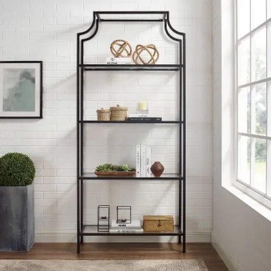 80" Aimee Glass Etagere Oil Rubbed Bronze - Crosley image {2}