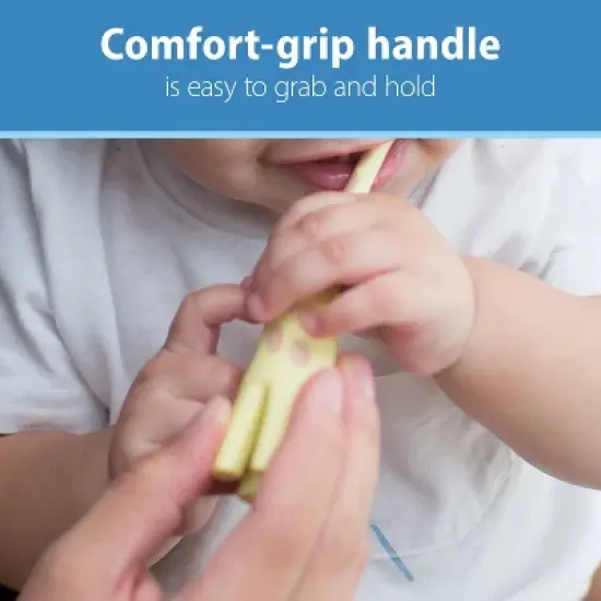 Dr. Brown's Infant-to-Toddler Training Toothbrush & Fluoride-Free Baby Toothpaste Strawberry Flavor - 0-3 years - Giraffe image {3}