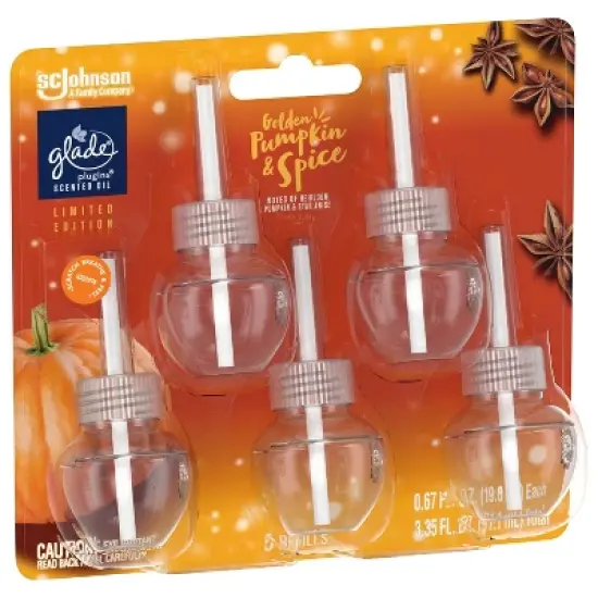 Glade PlugIns Scented Oil Air Freshener - Golden Pumpkin & Spice Refill - 3.35oz/5pk image {9}