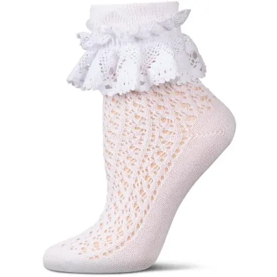 Memoi Women's Whimsy Lace Anklet Socks image {6}
