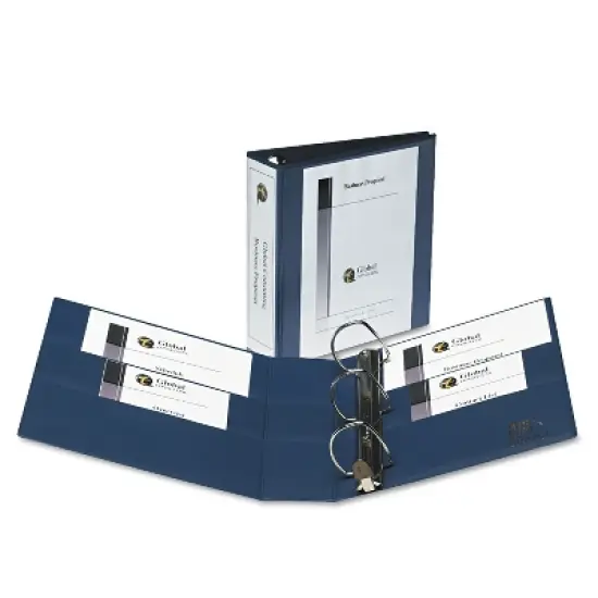 Avery Heavy-Duty View Binder w/Locking 1-Touch EZD Rings 3" Cap Navy Blue 79803 image {8}