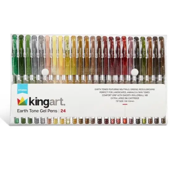 KINGART Gel Pens 24 Earth Tone Colors image {9}
