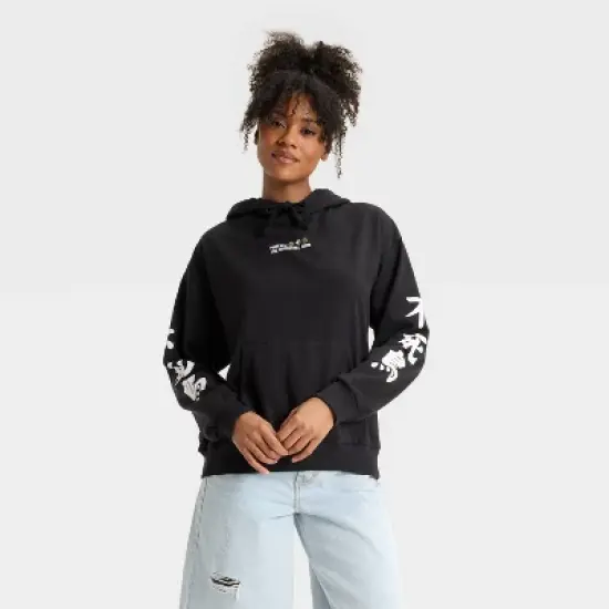 Women's Strength in Power Graphic Hoodie Sweatshirt - Black image {3}