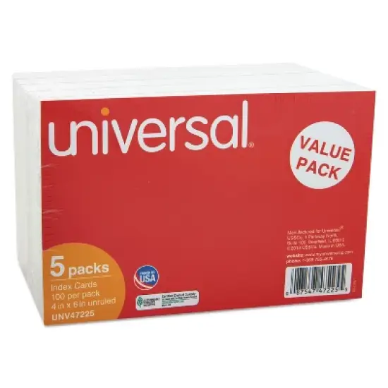 UNIVERSAL Unruled Index Cards 4 x 6 White 500/Pack 47225 image {2}