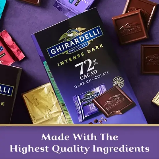 Ghirardelli INTENSE DARK Chocolate Candy SQUARES, 72% Cacao - 4.1oz image {3}