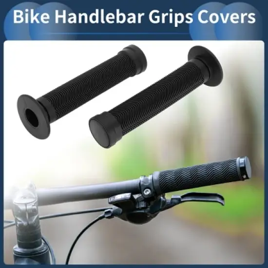 Unique Bargains Bike Handlebar Grips Covers 5.9" Black 1 Pair image {1}