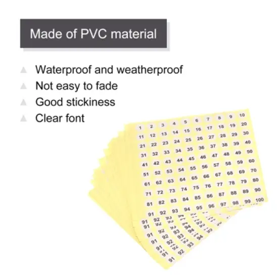 Unique Bargains Office Home Warehouse Self-Adhesive 1 to 100 Number Stickers image {2}