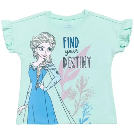 Disney Frozen Princess Anna Elsa Girls 3 Pack T-Shirts Toddler image {4}