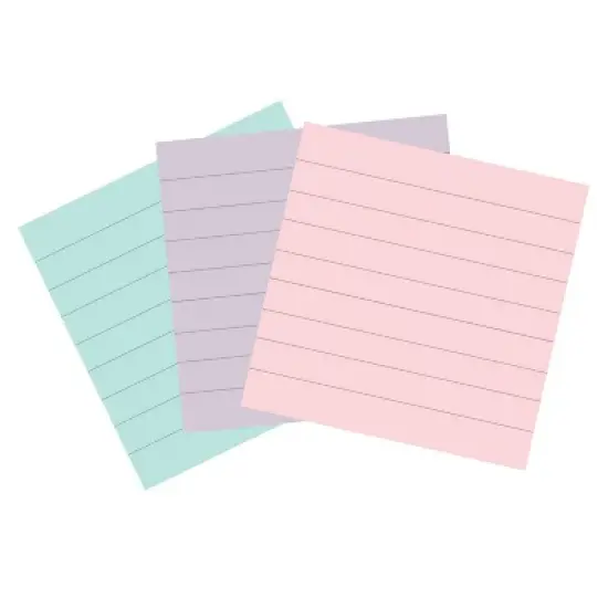 Post-it Recycled Super Sticky Notes 4"x4" Pastels: 100% Recycled Paper, 0.3 Inch Rule, Multicolored, 210 Sheets image {11}