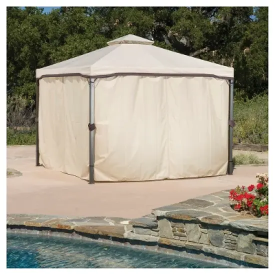 Skyline 10' x 10' Steel Patio Gazebo -Beige - Christopher Knight Home image {3}