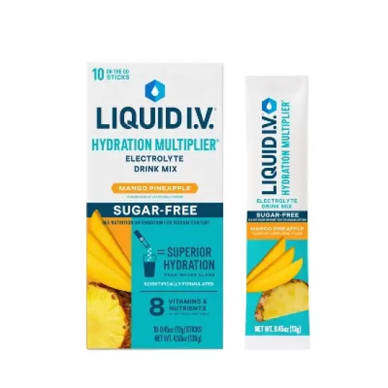 Liquid I.V. Sugar Free Hydration Electrolyte Powder Supplements - Mango Pineapple - 4.58oz/10ct image {7}
