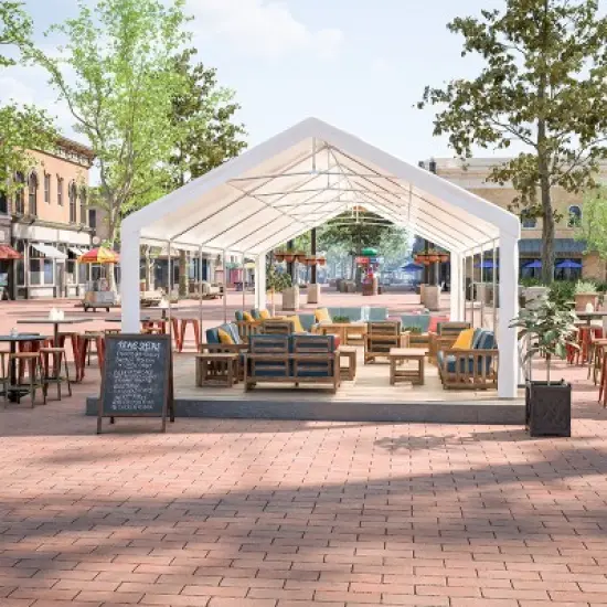 Outdoor 16&times;32 FT Party Tent, Large Wedding Event Shelters with Storage Bags & Removable Sidewalls, Commercial Tents for Parties-Coolbibila image {7}