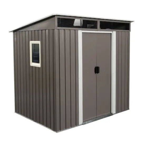 6ft x 5ft Outdoor Metal Storage Shed With window Transparent plate W540S00011 image {6}