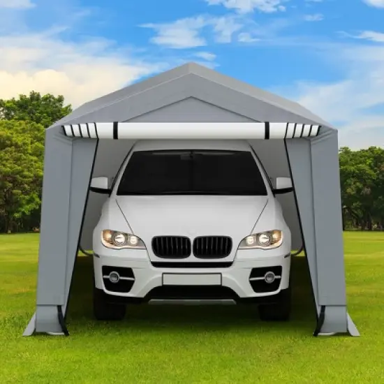Costway 10' x 16'\10.2' X 20.4'  Heavy-Duty Carport Car Canopy Shelter Outdoor Portable Garage Door image {1}