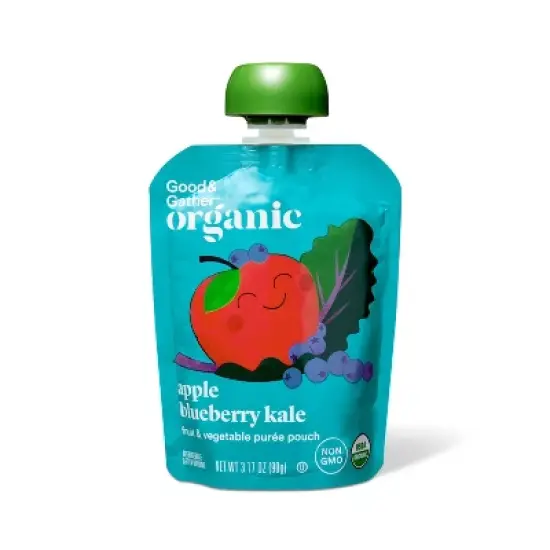 Organic Apple Blueberry Kale Fruit & Vegetable Puree Pouches - 38.04oz/12ct - Good & Gather&trade; image {2}