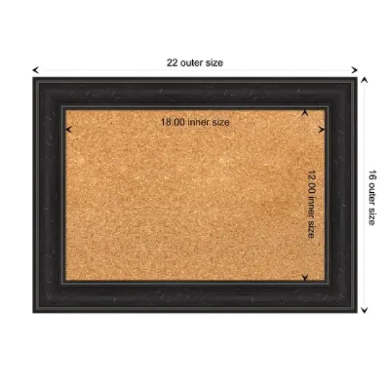 Amanti Art Shipwreck Narrow Framed Corkboard, Natural Cork image {3}