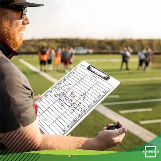 SCRIBBLEDO Football Dry Erase Sports Coaching Clipboard 15"x9" image {6}
