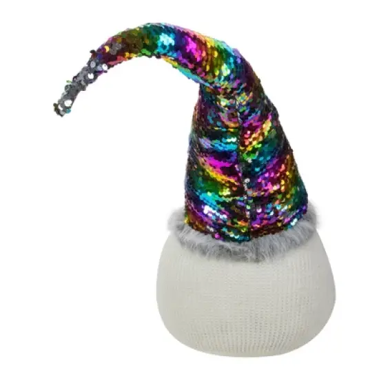 Northlight Gnome with Rainbow Flip Sequin Hat Christmas Decoration - 24" image {5}