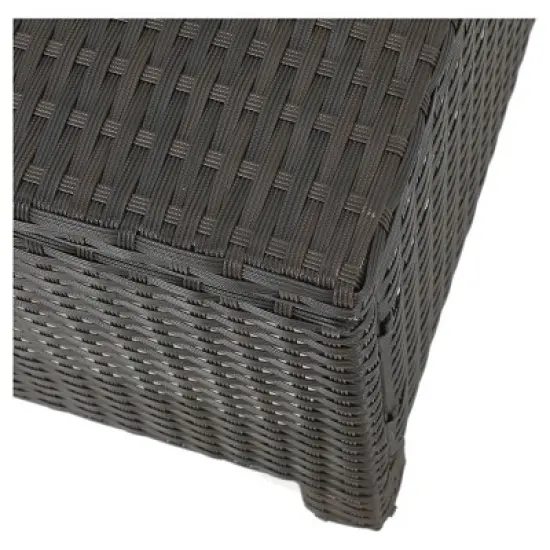 Puerta 6pc All-Weather Wicker Patio V Shaped Chat Set - Dark Brown - Christopher Knight Home image {3}