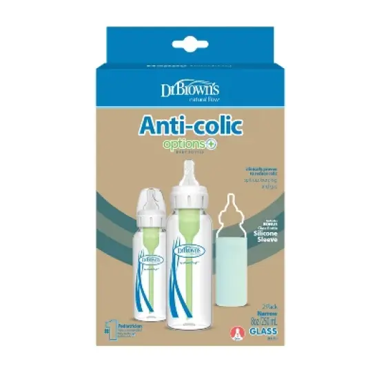 Dr. Brown's Anti-Colic Options+ Glass Baby Bottle - 8oz/2pk image {1}