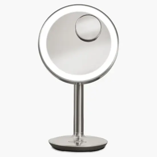 iHome Vanity Mirror with Lights and Bluetooth Speaker and USB Charging Port &ndash; Silver (iCVBT82) image {2}