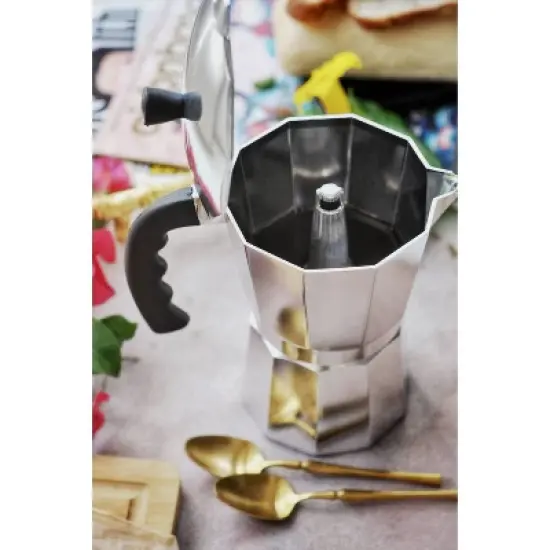 IMUSA 3 Cup Aluminum Stovetop Coffeemaker: Manual Espresso Maker, Gray, No Filter Needed, Hand Wash, 8 oz Capacity image {3}