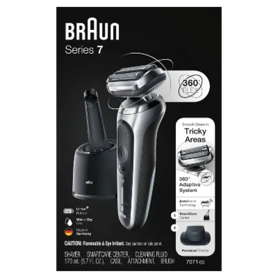 Braun Series 7-7071cc Men's Rechargeable Wet & Dry Electric Foil Shaver System image {6}