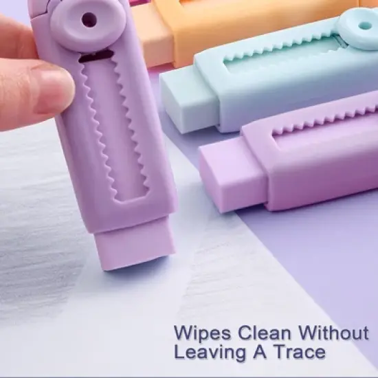 Back to School-HTUTWOO Set of 3 Sliding Retractable Pencil Eraser Cute Erasers -with Dynamic Push-Pull Design,Students School Office Home image {5}