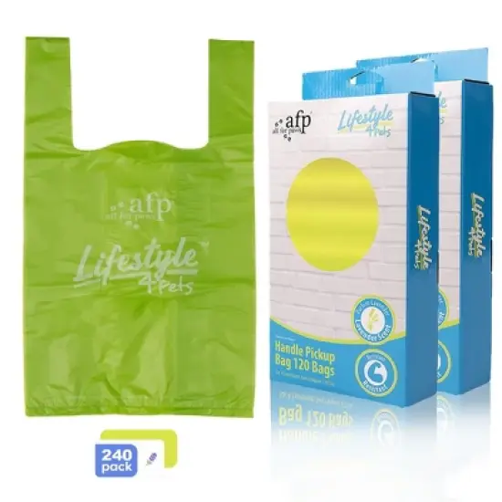 Allforpaws Dog Poop Bags, Pet Handle Pickup Bag, 120 Bags x 2 Packs image {6}