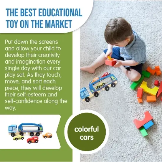 Leo & Friends Wooden Car Carrier Set image {3}