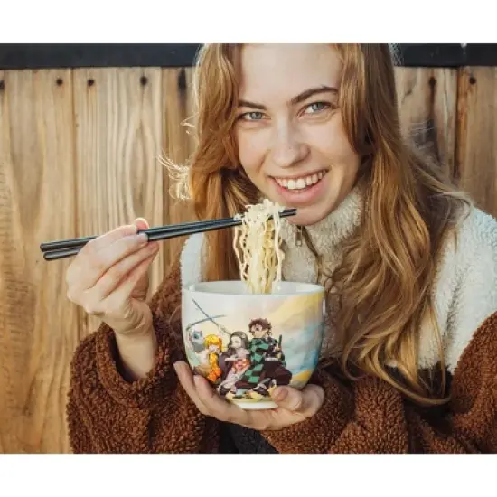 Surreal Entertainment Demon Slayer Cast Dinnerware Set | 18-Ounce Ramen Bowl with Chopsticks image {2}