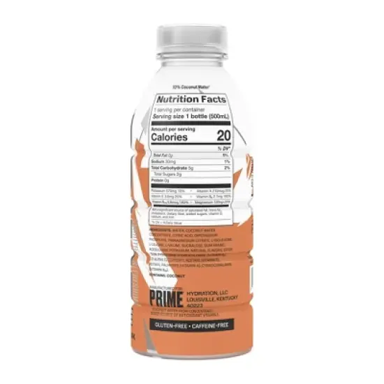 Prime Ice Hydration Orange Sports Drink - 16.9 fl oz Bottle image {2}