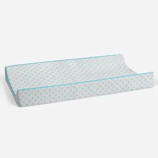 Bacati - Petals Quilted Muslin Changing Pad Cover Aqua image {2}