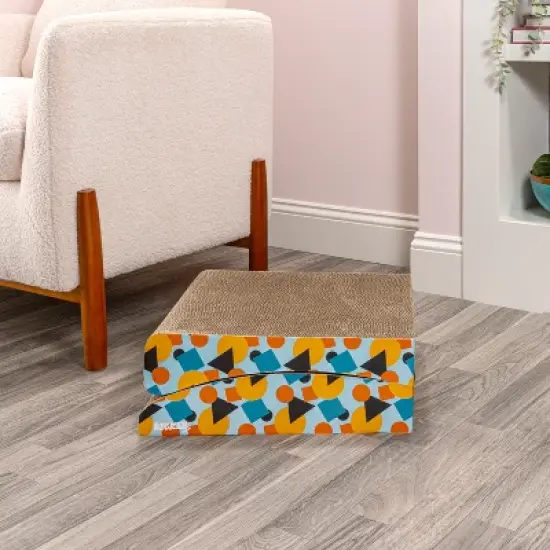 THE LICKER STORE Eero Modern Cardboard Foldable Lounge Cat Scratcher with Catnip image {6}