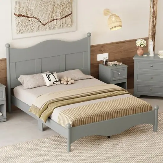 3-Pieces Bedroom Dresser Night Stand Set, 6-Drawer Dresser and 2 Nightstands with Metal Handles, Elegant Design and Retro Style,White image {5}