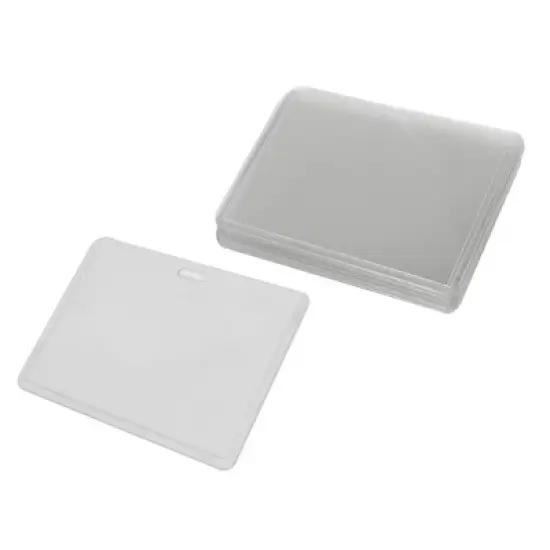 Unique Bargains Office Clear Plastic Horizontal Business ID Badge Card Holder 10pcs image {3}