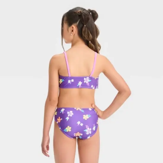 Girls' Simple Tropical Bikini Set - Cat & Jack&trade; Purple image {2}