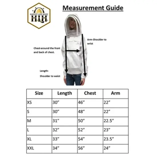 Harvest Lane Honey Beekeeping Jacket, Protective Beekeeper Clothing with 4 Pockets and Fencing Veil Bug Net Hat, Unisex Sizing, Large image {1}