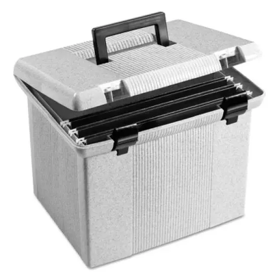 Pendaflex Portable File Boxes, Letter Files, 13.88" x 14" x 11.13", Granite image {7}