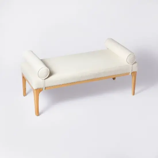 Randolph Bench with Bolster Pillows Linen - Threshold&trade; designed with Studio McGee image {3}