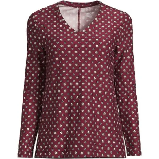 Lands' End Women's Long Sleeve Performance V-Neck Top image {5}