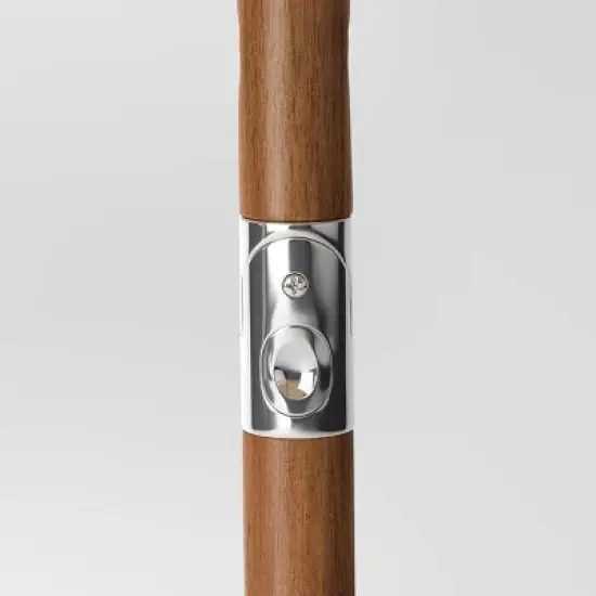 7.5'x7.7' Hexagon Macrame Outdoor Patio Market Umbrella Beige with Faux Wood Pole - Threshold&trade; image {4}