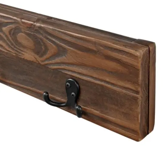 Pomona Entryway Hall Tree with Bench, Shelf and Coat Hooks - Alaterre Furniture image {7}