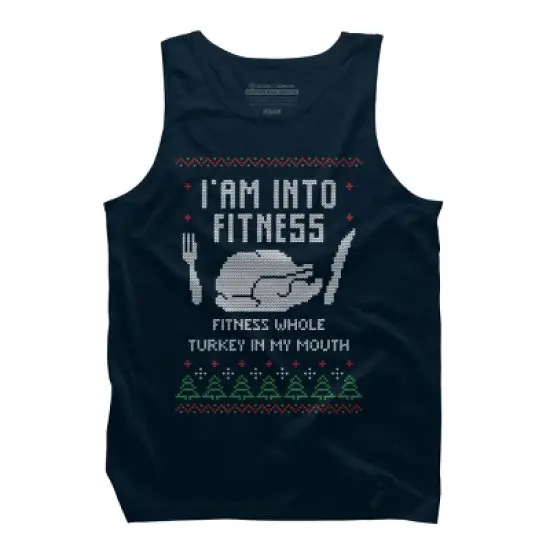 Men's Design By Humans Fitness Whole Turkey Ugly Christmas Sweater By shirtpublic Tank Top image {5}