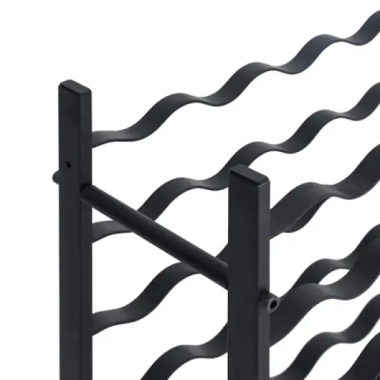 vidaXL Black Iron Wine Rack - Stylish, Durable and High-Capacity Storage Solution for Up to 36 Wine Bottles, Easy Assembly Required image {4}